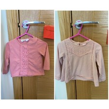 Girls Toddler Baby 2 Pack Of Long Sleeved Tops Size 9-12 Months