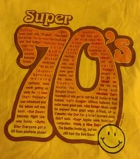 Vintage Super 70s Short-Sleeve Unisex Yellow XL Preshrunk T-Shirt New With Tags 