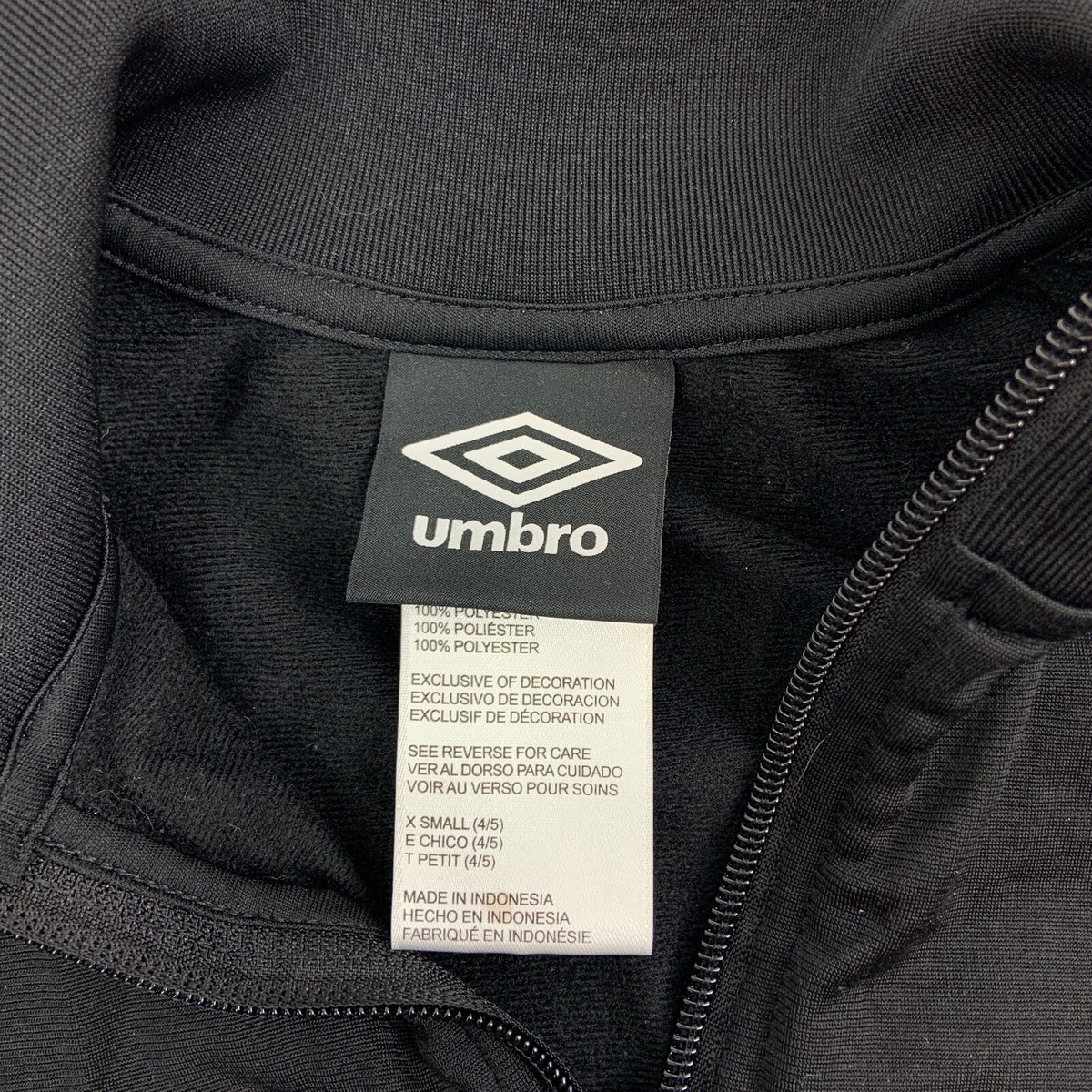 Umbro Kids Jacket Long Sleeve Zip Up Black White XS | eBay