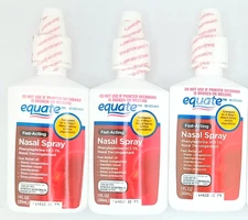 3x Equate Fast Acting Nasal Spray Nasal Decongestant 1 floz 30ml EXP 10/2025