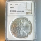 2002 Silver Eagle NGC MS 69
