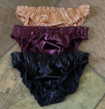 3 PCS PANTY LOT Bundle Large Second Skin SATIN Buttery soft Bikini Panties