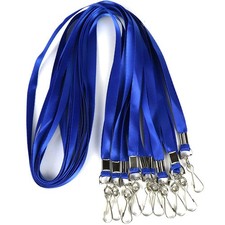 Bulk Lanyards Premium Cruise Lanyard Nylon Badge Holder Teachers Blue 100 PK