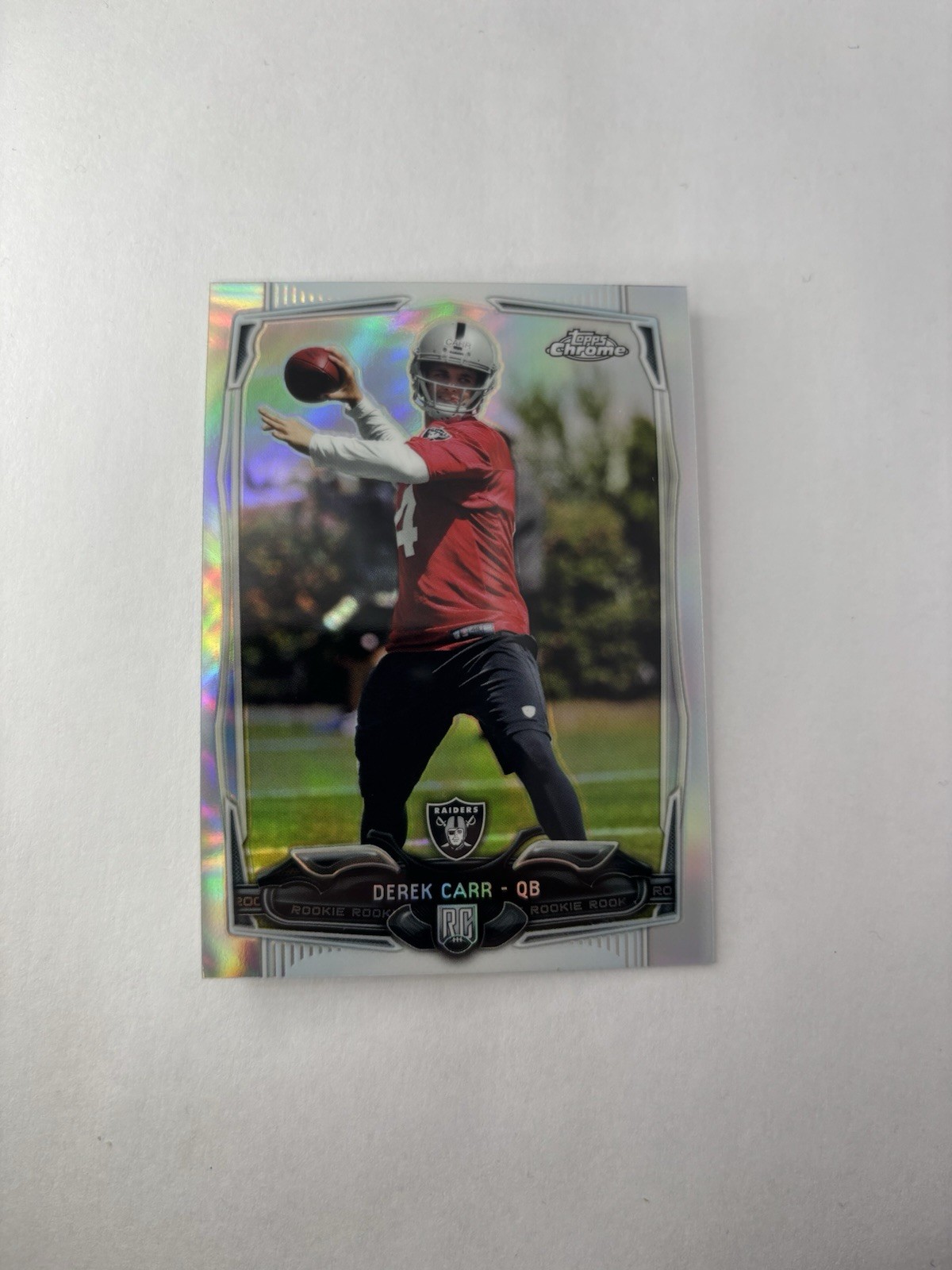 2014 Topps Chrome Refractor #115 Derek Carr RC ROOKIE RAIDERS SP Parallel