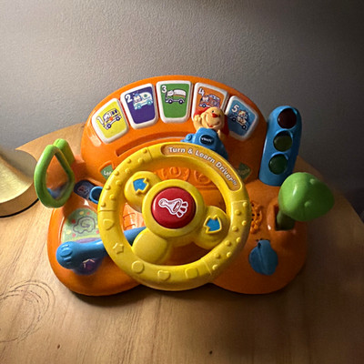 VTech Turn & Learn Driver Steering Wheel Activity Toy Orange/Yellow 9-36M