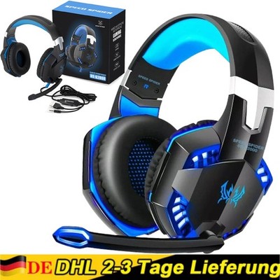 Gaming Headset Gaming Kopfhörer mit Mikrofon HD Stereo LED für PS4 PC Xbox One