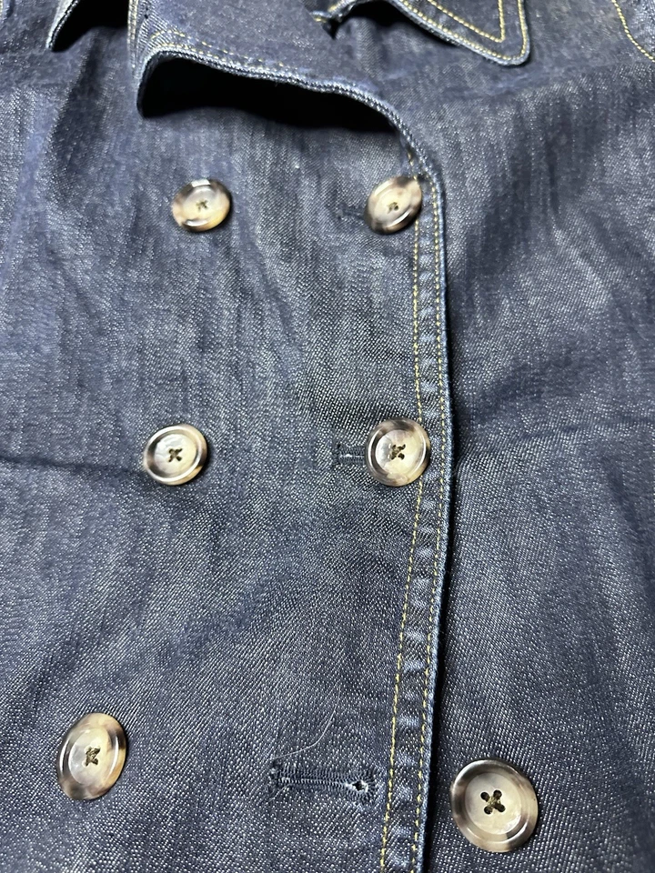 Chaqueta vaquera Ann Taylor vintage años 90 Y2K talla L ribete macramé gótico gitano Foto 3 de 4