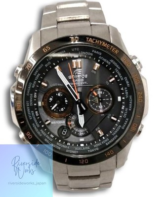 CASIO EDIFICE EQW-T1010 Radio Solar Wristwatch Used