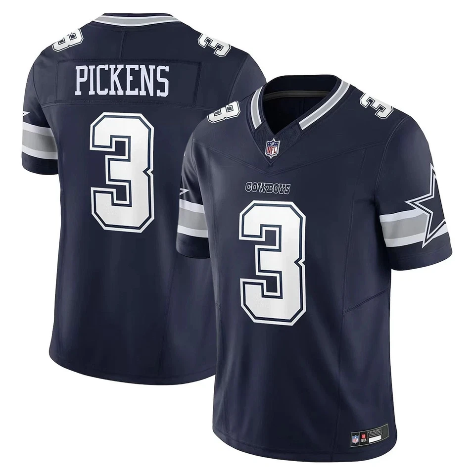 Camiseta deportiva cosida 2025 para hombre Cowboys George Pickens #3 azul marino/blanco - todas las tallas Foto 4 de 4