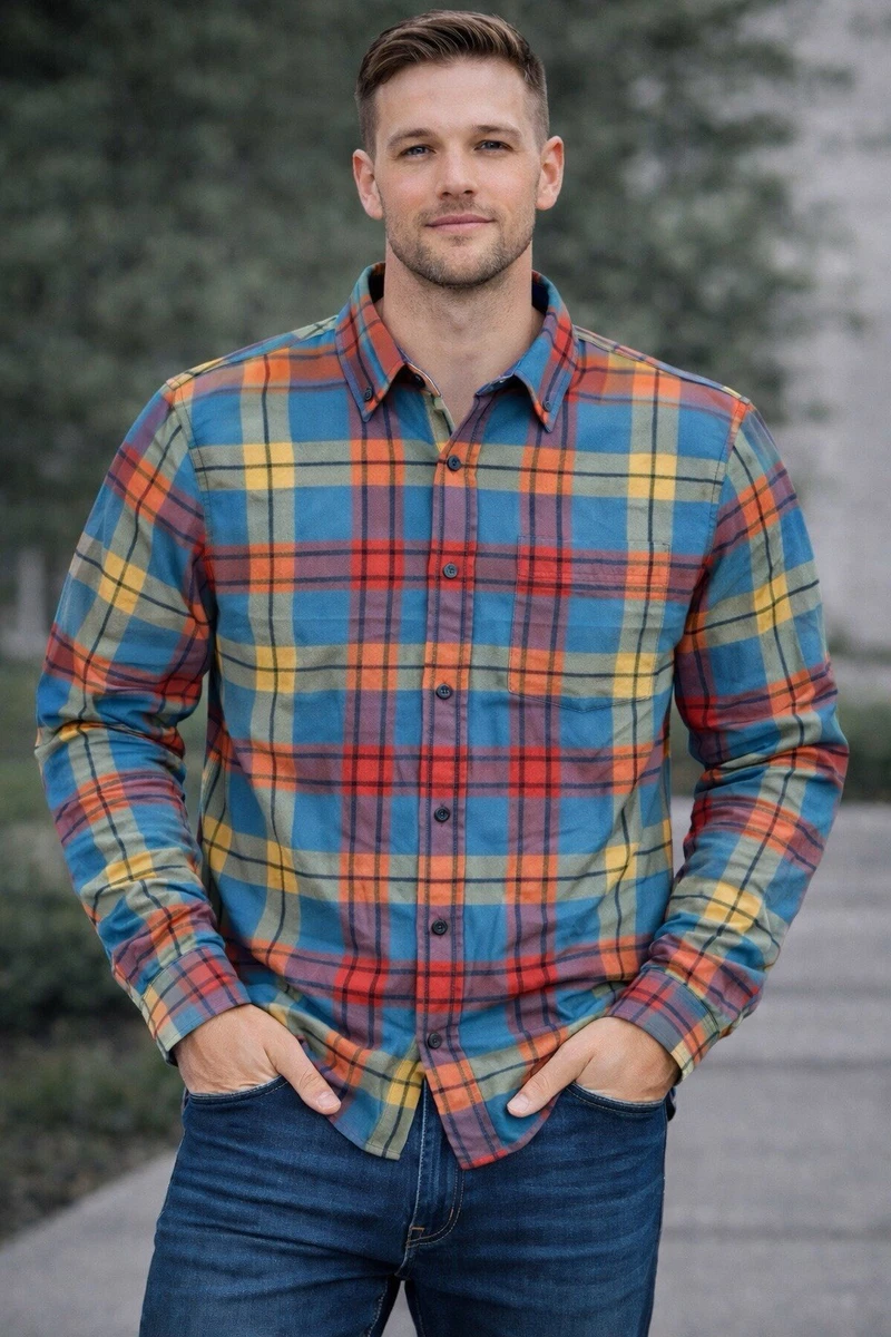 Chemise à carreaux bleue et verte "Ralph Lauren" - S - Homme friperie