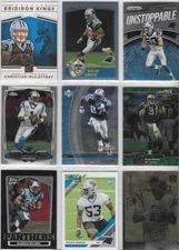 Carolina Panthers 9 Card Lot McCaffrey RC Kuechly Cam Newton Steve Smith Chrome