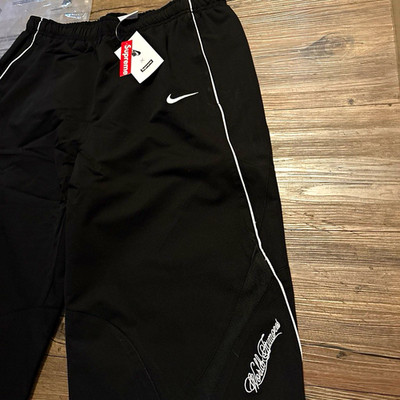 Nike x Supreme Men's Black Track Pants M 32x32 Polyester Drawstring Straight