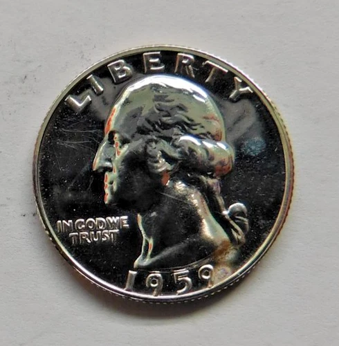 1959 Proof Washington Quarter 90% Silver United States Mint Coin