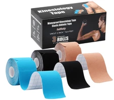 Kinesiology Tape 3 Pack 2"×16.4ft Latex Free Elastic Athletic Sports Tape Joint