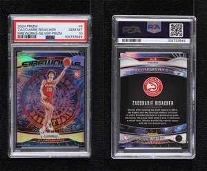 2024 Panini Prizm Fireworks Silver Zaccharie Risacher #6 PSA 10 GEM MT Rookie RC