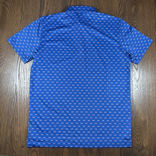 Camisa Polo Donald Ross Deportiva Azul Bandera de Estados Unidos Para Hombre Mediana Patriótica América Nueva con Etiquetas - Imagen 12 de 12