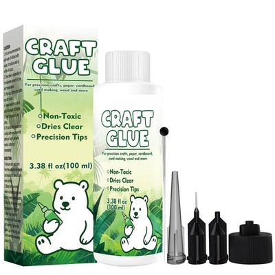 Craft Glue Bottle with Fine Tip, Quick Dry Clear for 100ml, 