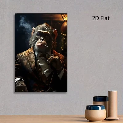 Leinwanddruck  Affe im Anzug mit Zigarre Canvas Wanddekoration Wohnbild - Bild 1 von 4