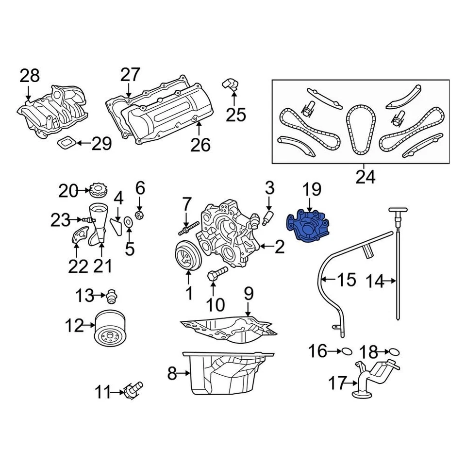 For Jeep Grand Cherokee 1999-2010 Jeep 53020827AC Engine Oil Pump Foto 4 de 4