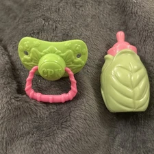 Vintage Cabbage Patch Kids Dummy & Bottle Pink -Green  Jakks Kid Circa 2011