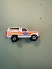 VTG Hot Wheels 1980 Built Ford Tough Bronco White Flames w/ Red Motorcycle