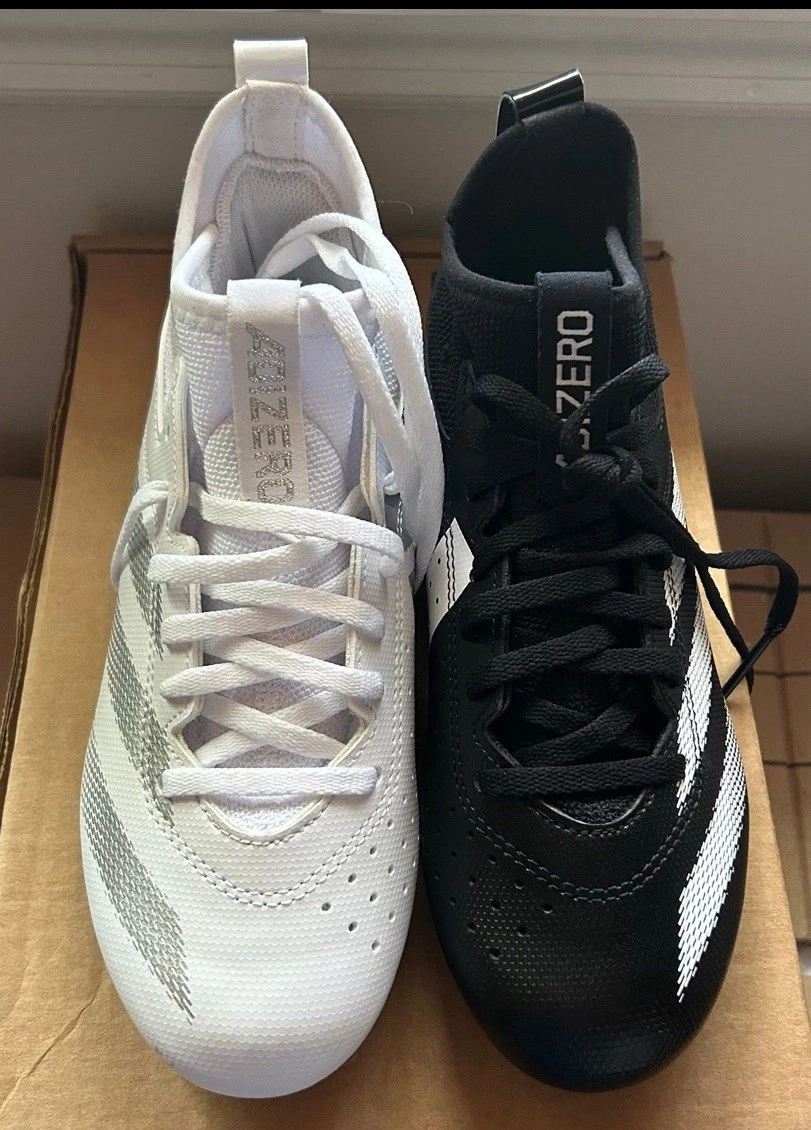 Scarpe da bambino Adidas adizero impact .2k NUOVE (taglia 3 5) bianche e nere