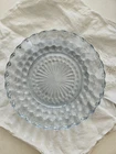 Anchor Hocking Sapphire Blue Bubble Glass Dinner Plate Set of 3 9.5 Inch Vintage