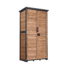 GUTINNEEN Outdoor Storage Cabinet Upgraded with Metal Frame Durable Storage S...