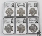 Set of 6: 2021 USA Morgan & Peace Silver Dollar Coins NGC MS70 Mercanti Signed
