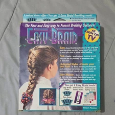 VTG 1995 Easy Braid French Braiding Styling Kit With booklet, VHS, and Hair tool