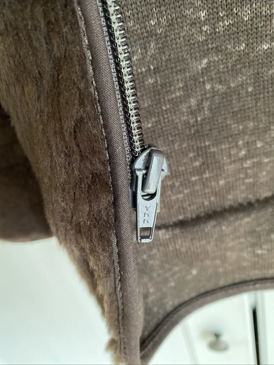 Chaqueta peluda Schott NYC forro talla 42 marrón nailon cremallera solo nueva sin usar