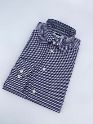 Eton Dress Shirt Mens M 15 1/2 - 39 Multi Gingham Check Slim Fit Formal Business