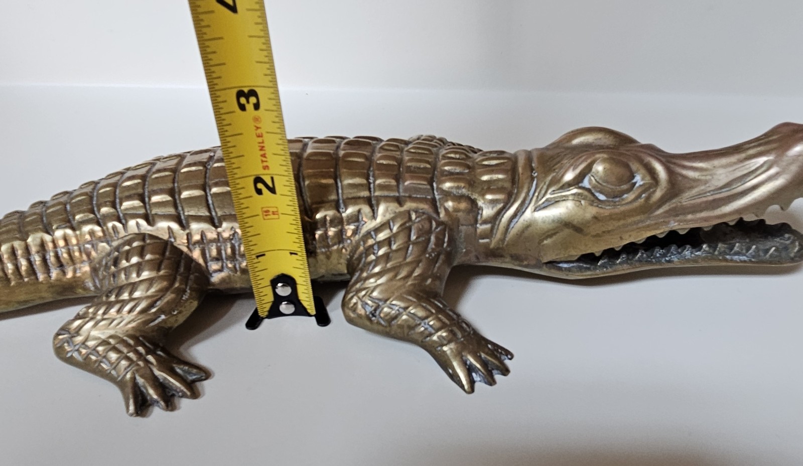 Vtg Solid Brass Alligator Crocodile Sculpture Figurine Mid Century Modern RARE