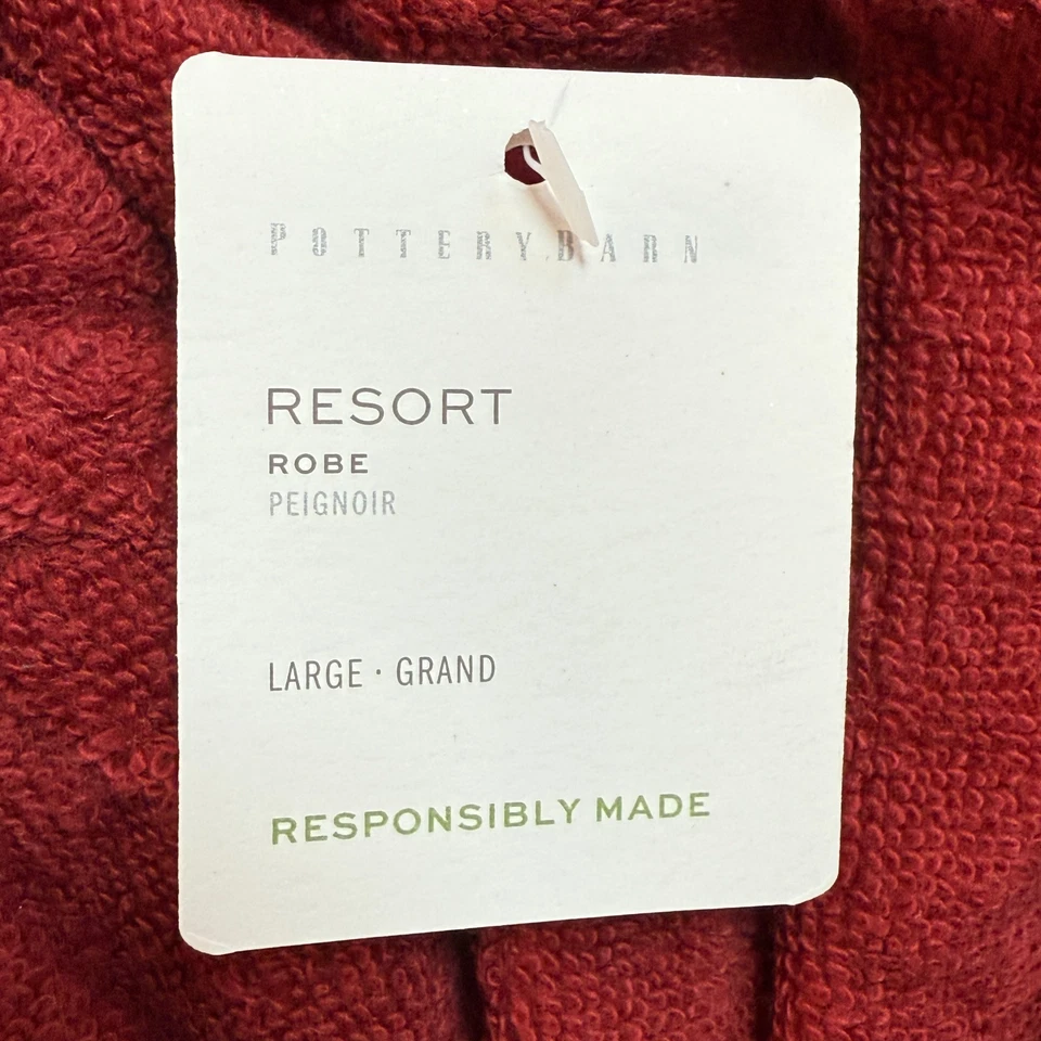 BATA RESORT TEJIDO GOFRE GRANERO CERÁMICA TALLA L ROJA ~ HIDROALGODÓN ~ BATA DE NAVIDAD Foto 2 de 4