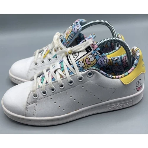 Adidas Sneaker Ragazze Taglia 6.5 X Kevin Lyons Stan Smith Monsters Bianco Basso Top