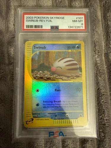 2003 Pokémon Skyridge Swinub -Reverse Foil #107 PSA 8 Near Mint