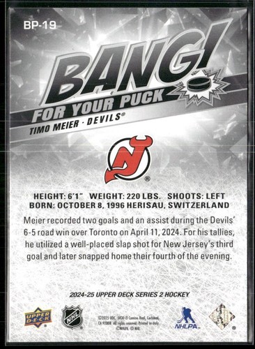 *U PICK FROM LIST* 2024-25 24-25 UD Series 2 BANG FOR YOUR PUCK INSERT card set - Picture 39 of 47