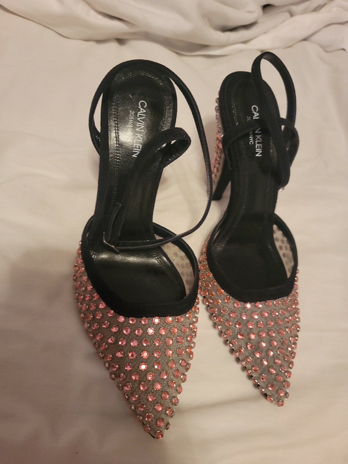 NEW Calvin Klein 205W39NYC Kaileah Pink Natural Crystal Pumps Sz 6.5 RARE 36.5 image 2