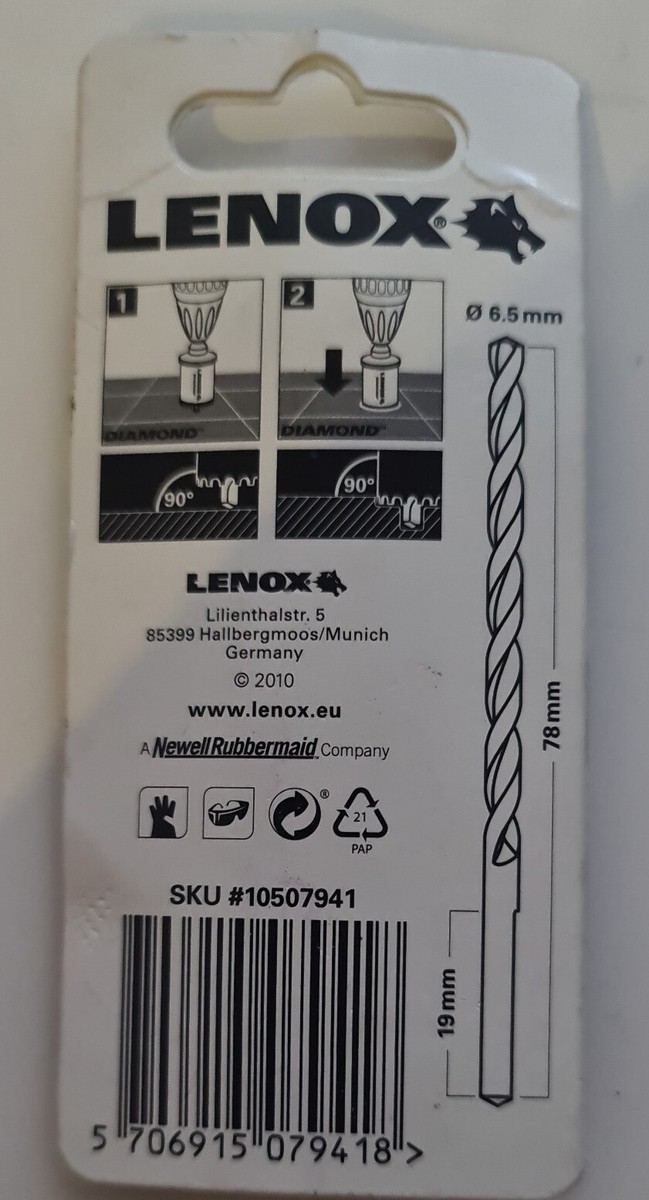 Lenox Ersatz-Zentrierbohrer HSS 6,5 x 78mm - 10507941 | eBay