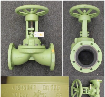 Membranventil KSB Typ DN125-PN16-GGG40.3-H Auslegung: 12 bar / 100 Grad