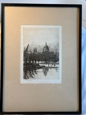 Arthur Spencer Signed Artist proof Print St Pauls Church London across the River