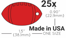 25x Anodized Aluminum Pet Dog ID Tag Blank Football Red Made in USA (Lead Free)