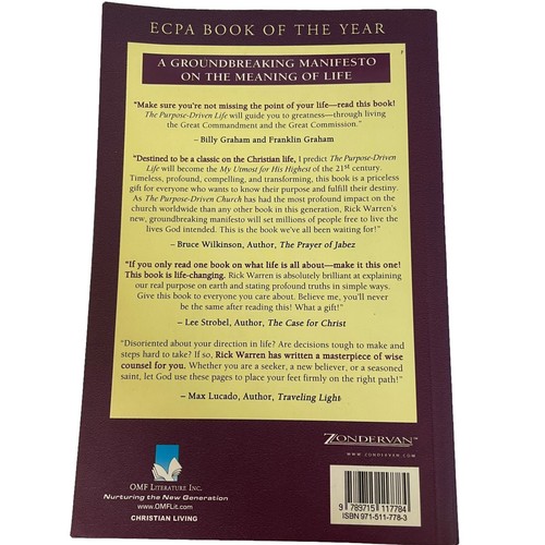 The Purpose Driven Life By Rick Warren Paperback Book Self-Help Religion 2002 - Bild 2 von 13