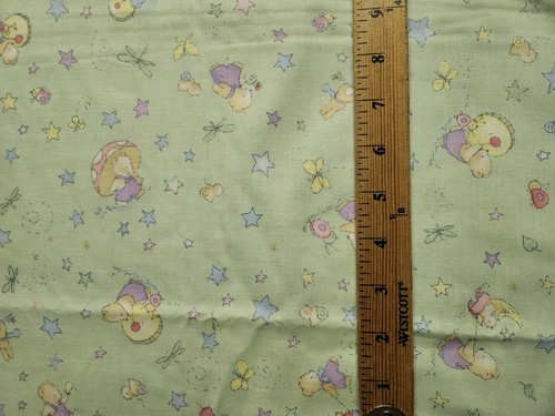 BABY BLANKET BEARS PASTEL GREEN COTTON FQ - Picture 3 of 3