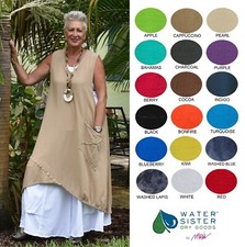 WATERSISTER Cotton Gauze BOBBI Long Layering Vest Top OS L/XL/1X Oh my COLORS