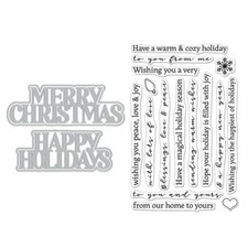 Hero Arts Stamp  Cut XL "CHRISTMAS HOLIDAYS" Clear Stamps With Dies Bundle 2021