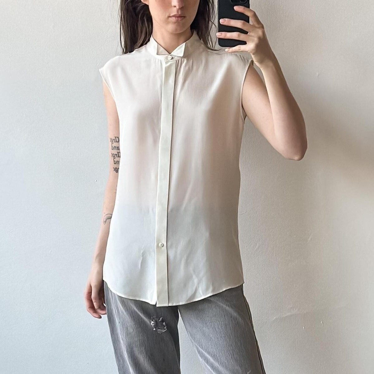 Maison Margiela line 4 2015 white/off white silk sleeveless Maison Margiela line 4 2015 white/off white silk sleeveless