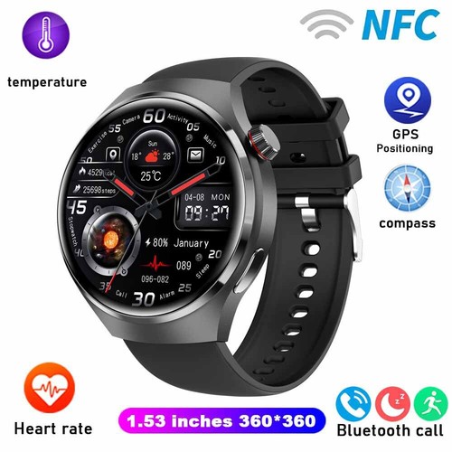 GT4 Pro Waterproof Smart Watch NFC GPS Tracker AMOLED BT Call Sports Men Women - Picture 13 of 20