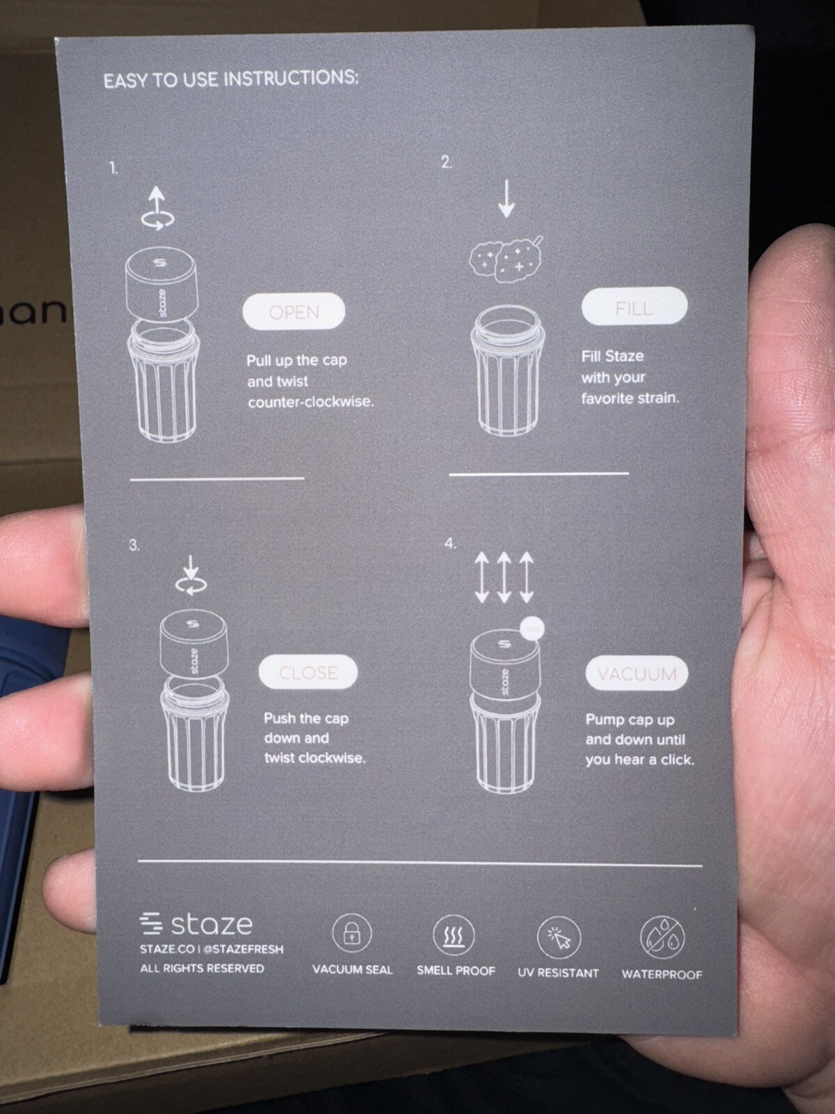 Staze (3pk) Preserve Vacuum Sealed Jars Herbs Flower Stash Smell Proof Container