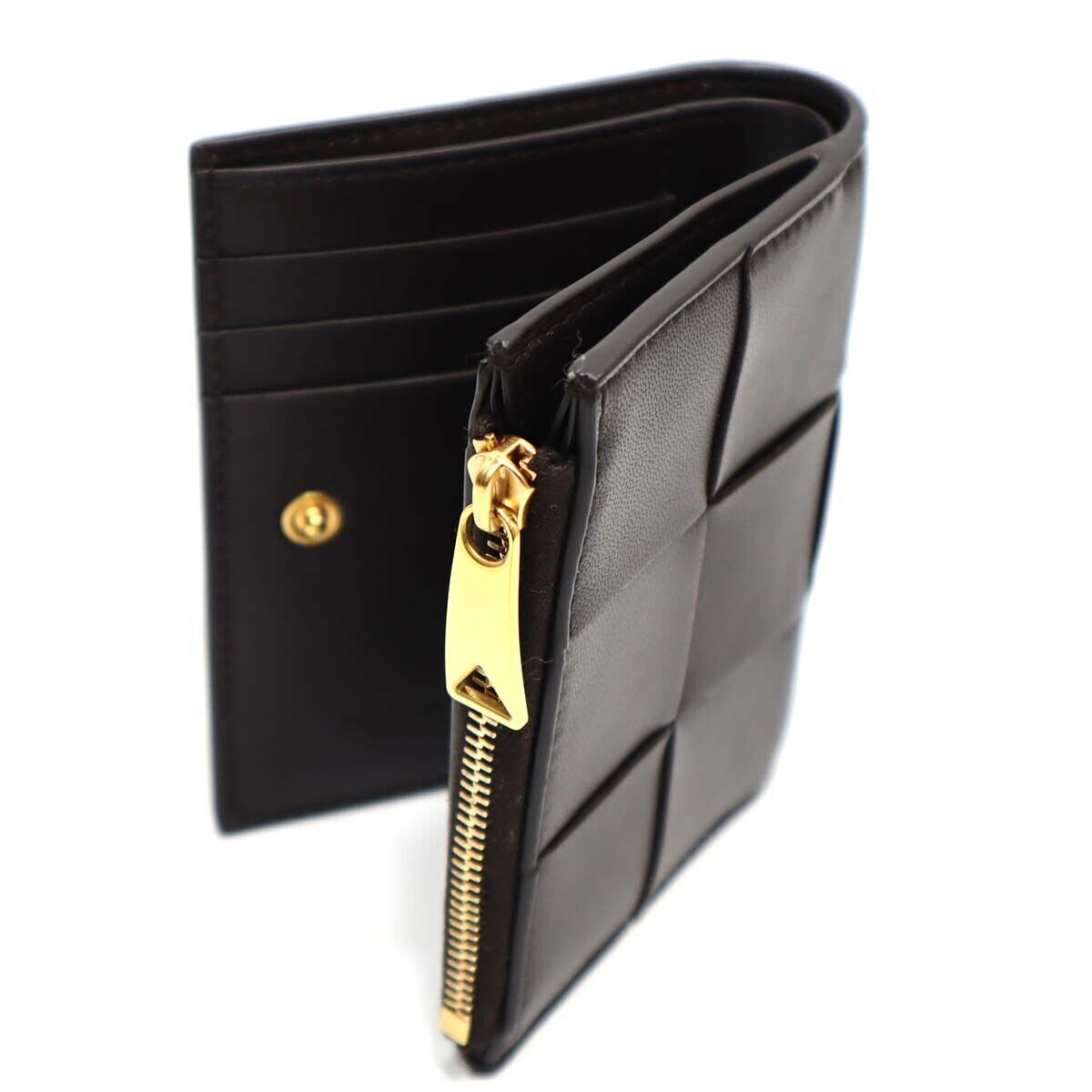 Bottega Veneta Maxi Intrecciato Mini Wallet Dark Brown Bi Bottega Veneta Maxi Intrecciato Mini Wallet Dark Brown Bi